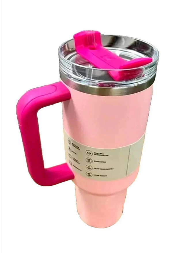 Flamingo Barbie pink Stanley Quencher H2.0 FlowState Tumbler 40oz Cup