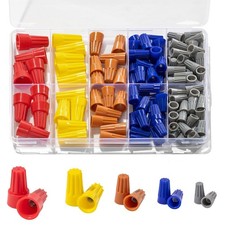 122Pcs Electrical Wire Connectors Nuts Colorful Wire Caps Kit Twist Caps Nut