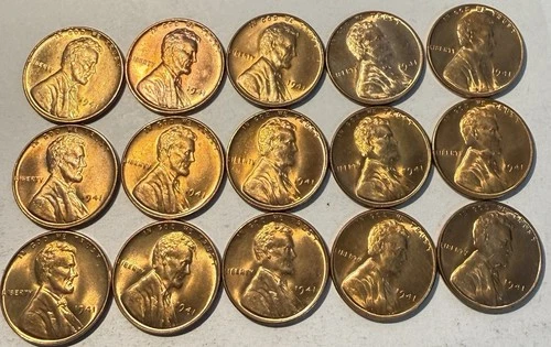 1941 P Lincoln Wheat Cent - (Qty 30) BU GEM 30 coins - see pics 1941P