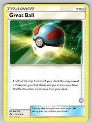 Great Ball 119/149 Sun & Moon Base Set Uncommon Trainer Item
