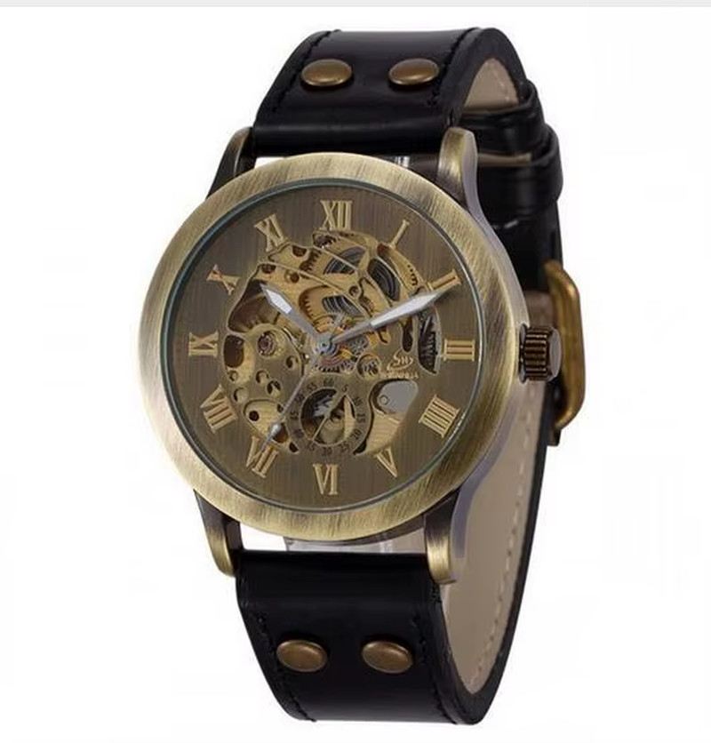 Montre-bracelet en cuir et montres mécaniques hommes pour un cadeau mémorable