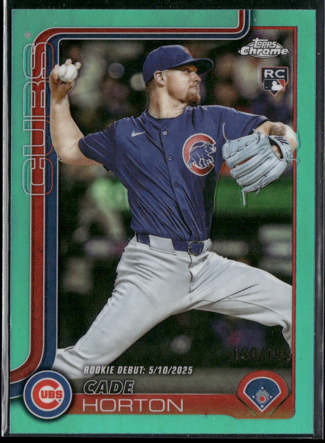 2025 Topps Chrome Update #USC102 Cade Horton Aqua Refractor #/199 RC