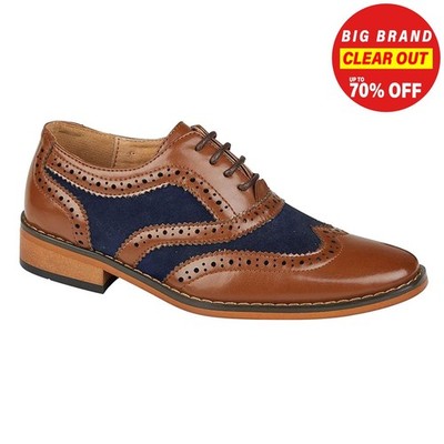 Goor Eddison Junior Smart formell klassische Mode Brogue Schuhe hellbraun