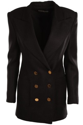 TOM FORD BLACK WOVEN BLAZER IT 38 UK 6