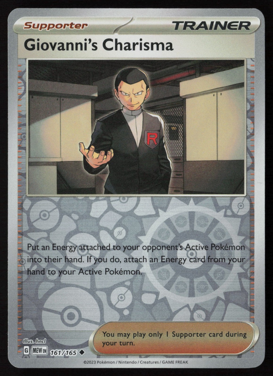 Pokemon Giovanni's Charisma - 161/165 SV: Scarlet & Violet 151 Reverse Holo - NM