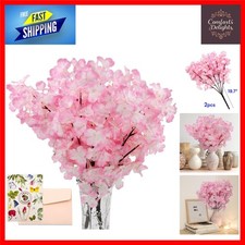 Image of Realistic Pink Cherry Blossom Branches for Decor 19.7 Inch, 2 Pack