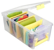 6925JY Semi Satchel with Yellow Accents Storage Container, Clear