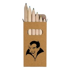6 x 'Vampire' Short 85mm Pencils / Coloured Pencil Set PE00043392 