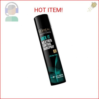 L'Oreal Paris LOCK IT Weather Control Hairspray, 48-Hour Extra Strong Hold Formu
