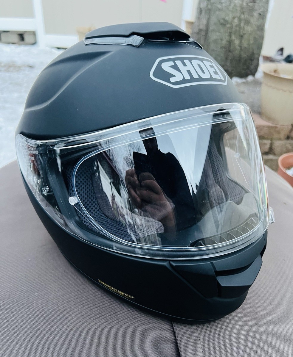 SHOEI GT AIR Black Full Face Helmet/Blue, Chrome, Clear Visors/OEM