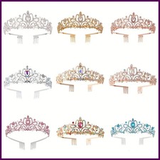 Crystal Crown Tiara With Comb Rhinestone Prom Diadem Headband For Women