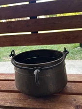 Antique Copper Planter Cauldron Vintage Farmhouse Rustic Decor AS-IS