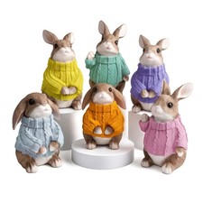 Deko Hase XL im Pullover groß sitzend Osterhase Figur Gartenfigur Farbwahl