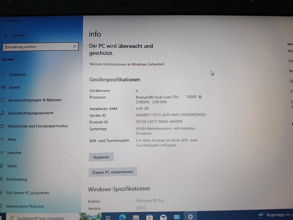 Medion akoya 16 Zoll Notebook INTEL 2 GHZ 64 Bit 4 GB RAM 300 GB HDD DVD Win 10 - Bild 3 von 4