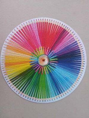 Springbok   Rundes Puzzle   500 Teile   Crafty Colors   Buntstifte 
