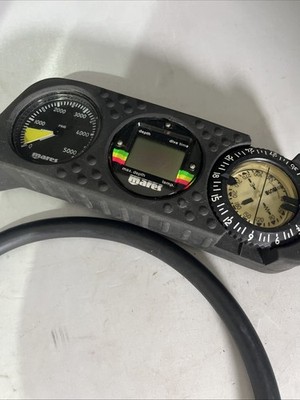 Mares Scuba dive 3 Gauge Console SPG & Compass Used Tested
