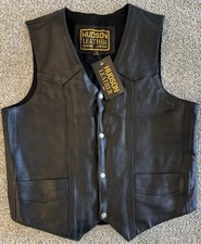 Vintage Hudson Leather Mens Motorcycle Vest S...