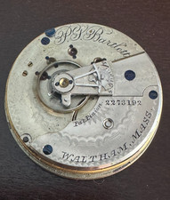 VINTAGE 18 SIZE WALTHAM POCKET WATCH MOVEMENT GR. 1 KEEPING TIME MODEL 1877