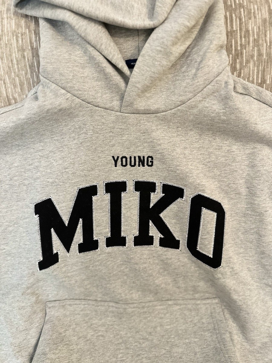 Gap x Young Miko Adult Heavyweight Grey Logo Hoodie Size SMALL NEW