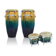 LP Performer Series 2Piece Conga and Bongo Set with Chrome Hardware Blue Fade