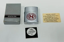 Vtg Barlow slim Advertising Wind Proof Lighter Norton Concrete co collectible