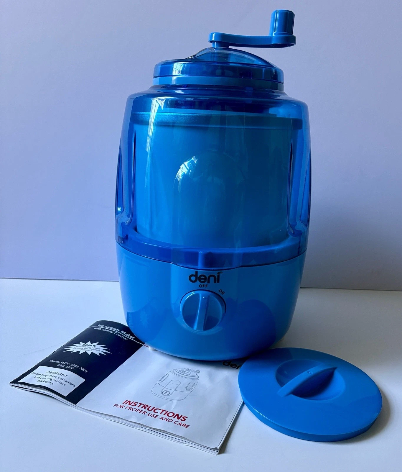 Deni 5201 Fully Automatic 1 1/2 Quart Ice Cream Frozen Drink Maker Candy Crusher