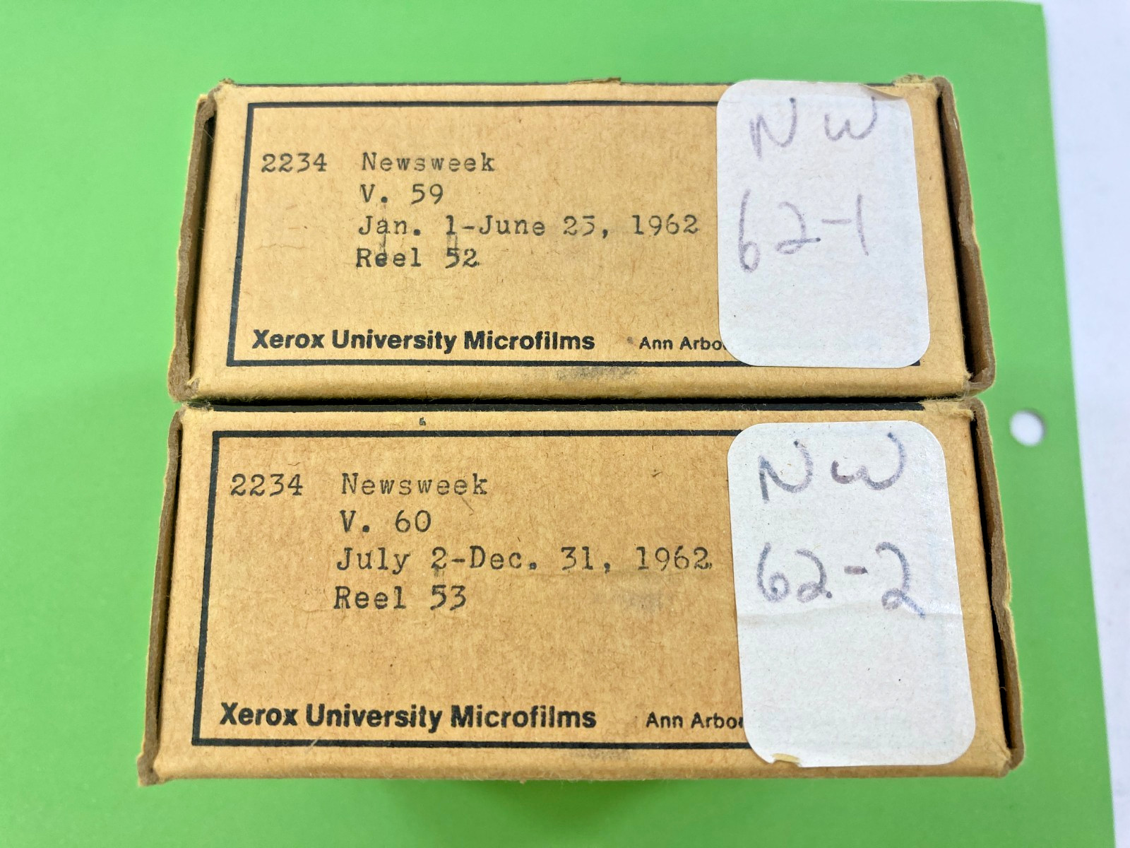 1962 Newsweek Magazine On MicroFilm ~ Like a time capsule on film.