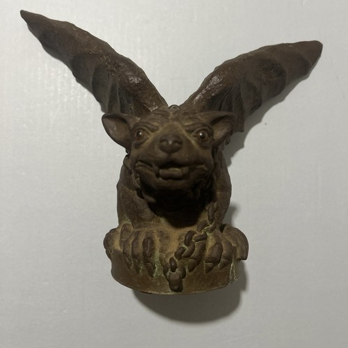 Vintage Universal Statuary 1993, #036 Chained Gargoyle Resin Statue Green Patina