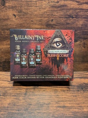 Villainy Ink: Flesh Core Set I   4 Enamel Washes NEW