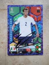 Giorgio Scalvini autograph signed TC Topps purple Euro 2024 "Italy"