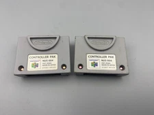 Set of 2 Nintendo 64 Controller Pak Pack NUS-004 N64 Memory Card Tested