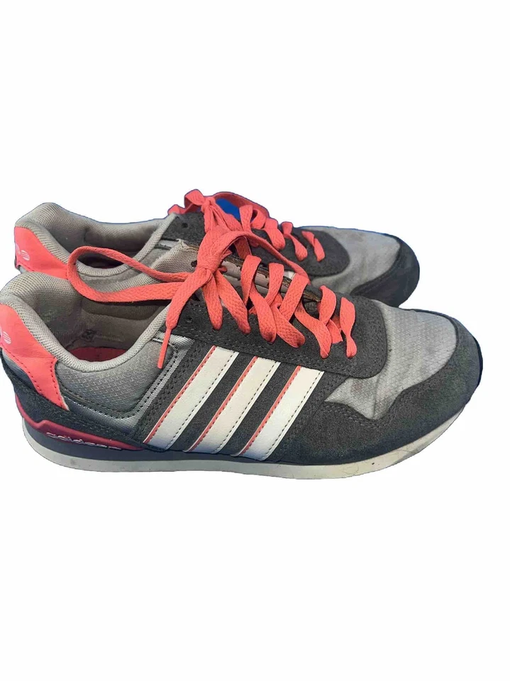 Adidas Neo Etiqueta Baselina Rosa/Gris y Tres Rayas Blancas para Adidas Talla 6 Foto 4 de 4