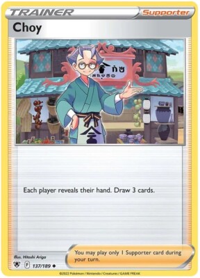 choy pokemon card value Choy Pokemon TCG Trainer Card 137/189