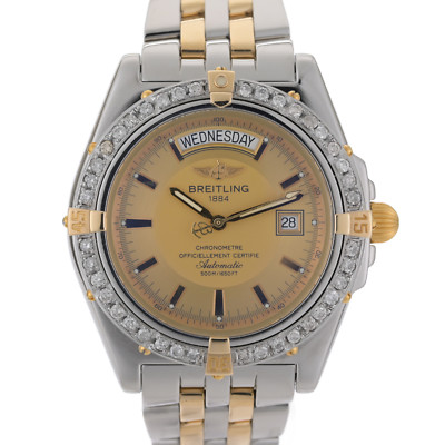 Breitling Headwind B45355 Diamond Bezel 18k Gold & Steel 44mm Men's Watch