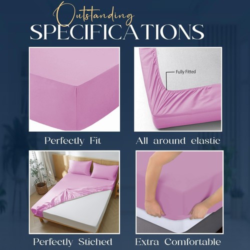 Extra Deep Fitted Sheet 30CM Ultra Soft Bed Sheets Double Sheet King Super King - Picture 83 of 120