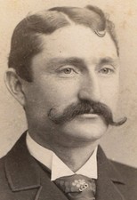 MEN WITH MUSTACHES. 5 SET CABINET CARDS. PA AND N.Y. AND CALIFORNIA.