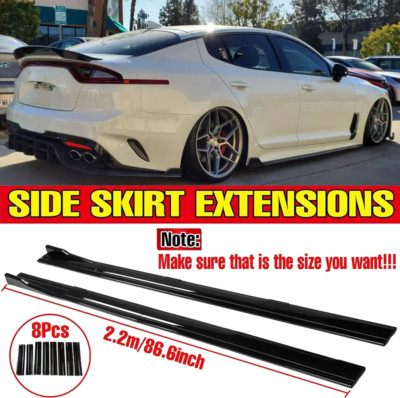 For Kia Stinger 2018-2023 86.6'' Side Skirts Rocker Panel Lip Splitter Glossy