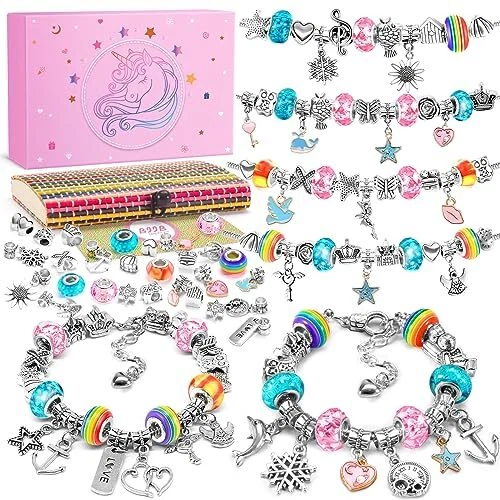 BIIB Cadeau Fille 6-13 Ans, Bracelet Bijoux Enfants Ado, Jouet Fille, Kit  Créati