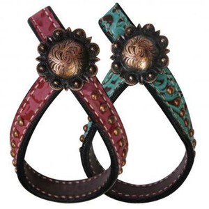 Showman Filigree Copper Stud Leather Horse Tie Down Keeper Free Ship Ebay