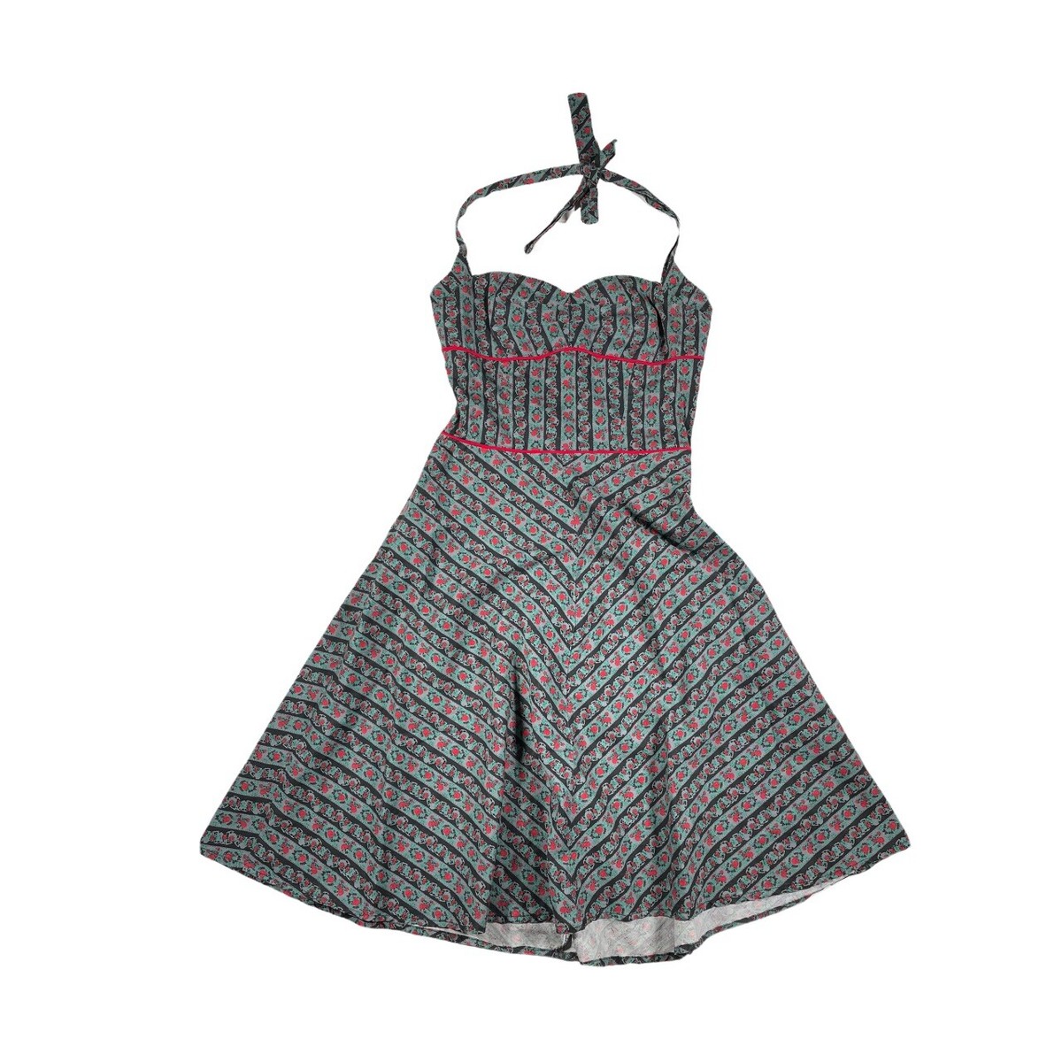 pin up halter dress Vintage Y2K Hot Topic Mall Goth style epos:style-group:SIJDRD732