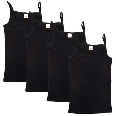 HERMKO 2460 4er Pack Mädchen Träger Top, Unterhemd aus 100% Bio-Baumwolle Vest
