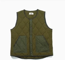 Mens Quilted Liner Vest Military Style Japanese Urban Outdoor Unisex coats