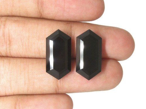 Natural Black Onyx Hexagon Shape Faceted Cut Gemstone AAA Grade Loose Gemstone - Picture 10 of 10