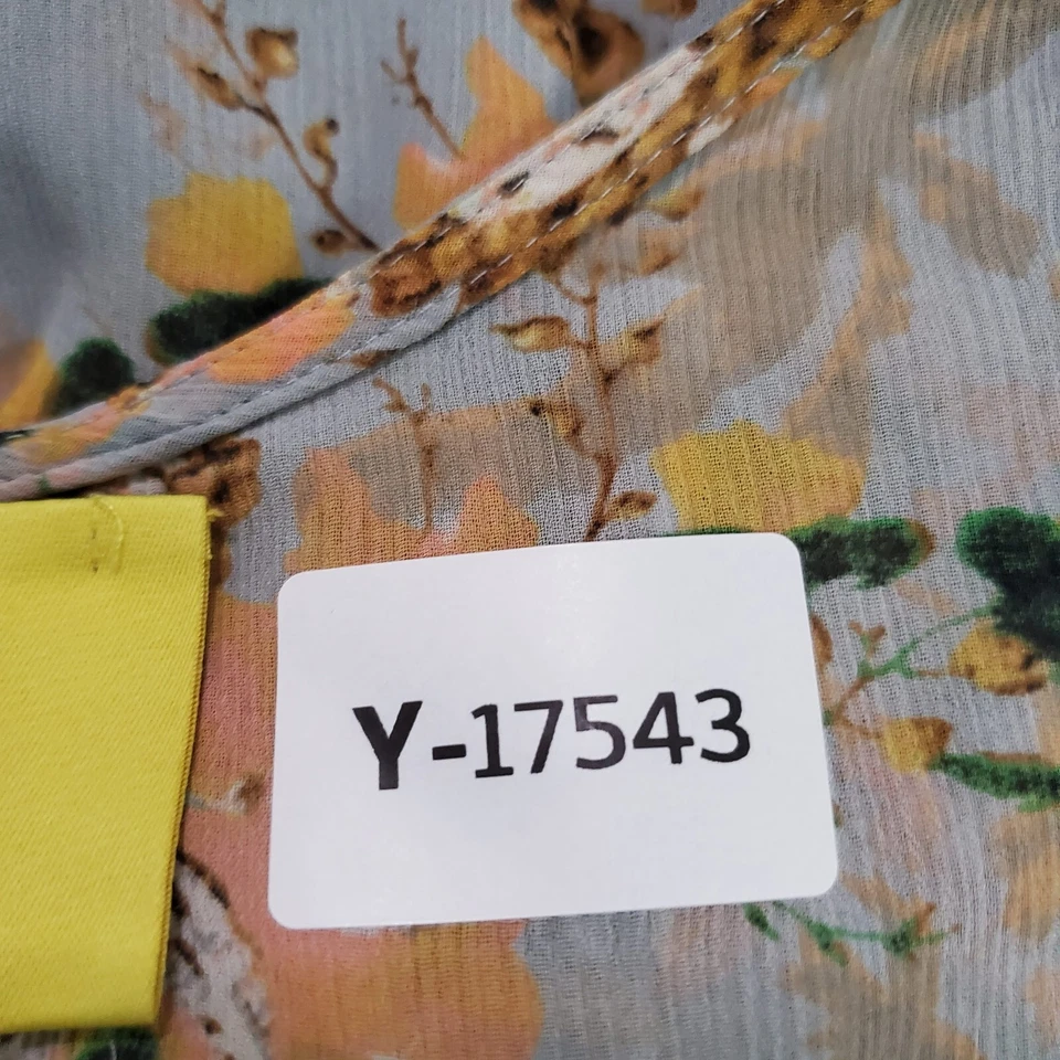 Maeve 女式上衣 XS 灰色花卉层叠荷叶边浪漫背心束腰人类学 — 第 2/4 张图片