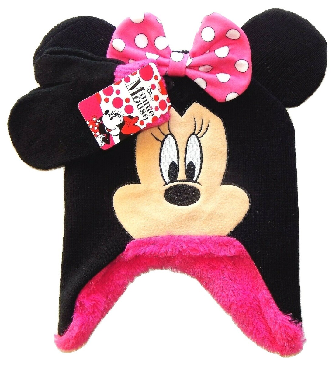 MINNIE MOUSE Sherpa-Lined Knit Peruvian Winter Hat Mitten Set w