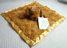 Cloud Island Brown Plush Satin Stuffed Dog Lovey Security Blanket 14"X14" NWT