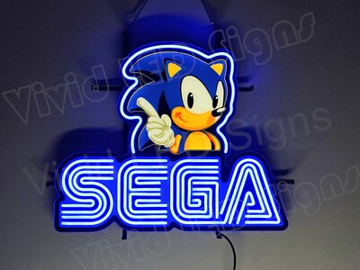 Sega Arcade Video Game Room 24''x20'' Vivid LED Neon Sign Light Lamp With Dimmer