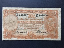 Commonwealth of Australia 1949 Coombs/Watt Ten Shillings Banknote G94 10/ KGVI