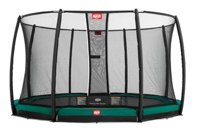 Berg InGround Champion 14ft Trampoline w Dlx Safety Net TwinSpring Gold springs