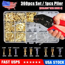 360PCS Male/Female Spade Crimp Terminal Assorted Electrical Wire Connector/Plier